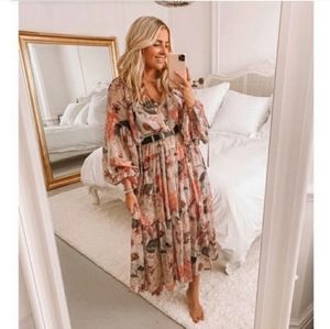 H&M conscious collection chiffon Floral dress